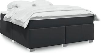 vidaXL Vidaxl - Cama Box Spring Con Colch&oacute;n Cuero Sint&eacute;tico Negro 180x200 Cm