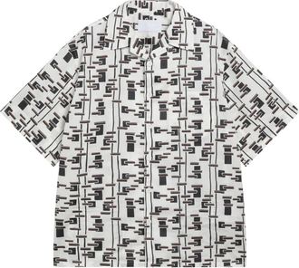 Prada Overhemden, Heren, Veelkleurig, M, Katoen, Gedrukt Katoenmix Shirt