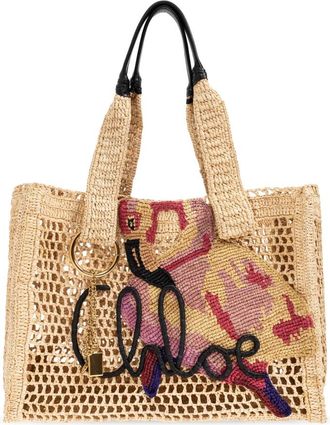 Chlo&eacute; Summer Banana East West Shopper Bag - Dames - Shoppers - Beige - ONE Size - Leer - Tassen