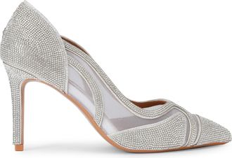Carvela Womens Fantastico Court Heels - Silver Fabric - Size UK 4