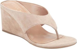 Marc Fisher Udena Wedge Flip Flop in Medium Natural 2 at Nordstrom, Size 6.5