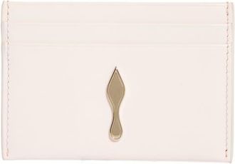 Christian Louboutin Bettina Leather Card Case in Poupee/Gold at Nordstrom