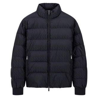 A|X Armani Exchange Down Jackets, male, Black, S, Tone On Tone Allover Logo Puffer Jacket