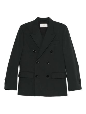 Ami Double-breasted blazer - women - Virgin Wool/Cotton/Polyester - 38 - Grey