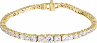Diamond2Deal 14k Yellow Gold 6 CTW Lab-Grown Diamond Line Bracelet 7