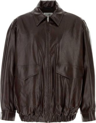 Maison Margiela Chocolate Synthetic Leather Jacket