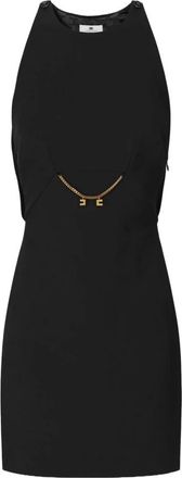 Elisabetta Franchi Stijlvolle Modellen Collectie - Dames - Korte kleedjes - Zwart - XL - Kleedjes