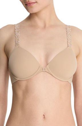 Natori Pure Luxe Covertible Front Close Underwire Bra in Cafe at Nordstrom, Size 38Ddd