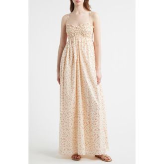 Faithfull The Brand Presa Dot Sweetheart Neck Maxi Dress in Linnea Dot Panna at Nordstrom, Size Xx-Large
