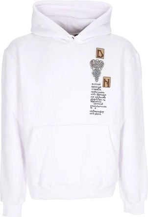 Dolly Noire Oude Draak Witte Hoodie Lange Mouw - Heren - Hoodies - Wit - XL - Katoen - Hoodies & sweatvesten