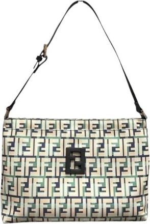Fendi Pre-owned Shoulder Bags, female, Multicolor, Size: ONE SIZE Pre-owned Zucca Nylon Canvas 2way Bag
