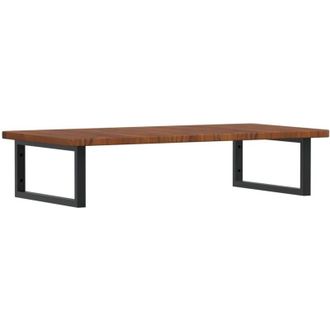 vidaXL Estante De Lavabo De Pared De Acero Y Madera Maciza De Roble Vidaxl