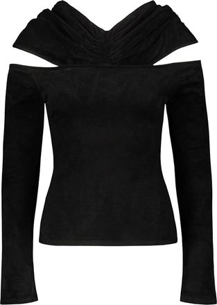 Alexandre Vauthier Top a coste a collo alto - Nero