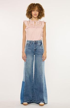 Kancan Clover High Rise Wide Leg Jeans in Medium Wash at Nordstrom, Size 24