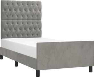 vidaXL Vidaxl - Estructura De Cama Sin Colch&oacute;n Terciopelo Gris Claro 100x200 Cm