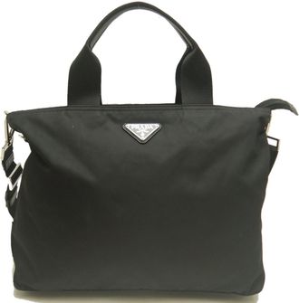 Prada Nero Nylon Tote Bag (Pre-Owned)
