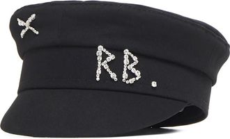 Ruslan Baginskiy Zwarte Wollen Fedora Hoed - Dames - Hoeden - Zwart - L - Wol - Accessoires