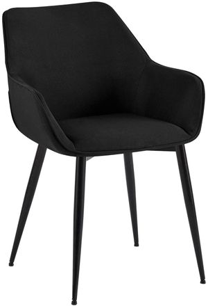 Clp Silla de comedor con reposapi&eacute;s en tela negro