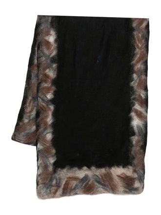 Silvana Shoes jagged-edge scarf - women - Silk/Cashmere - One Size - Black