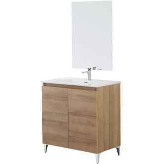 Generico mobile bagno da appoggio revital rovere, 80x46x86 cm