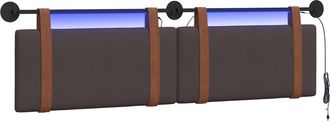 vidaXL Cabecero Colgante Con Luz Led Marr&oacute;n Oscuro Pu Antiguo Vidaxl