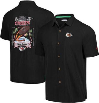 Tommy Bahama Mens Tommy Bahama Black Kansas City Chiefs Tidal Kickoff Camp Button-Up Shirt at Nordstrom, Size Medium