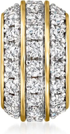 Ross-Simons Lab-Grown Diamond 3-Row Bead Charm in 18kt Gold Over Sterling