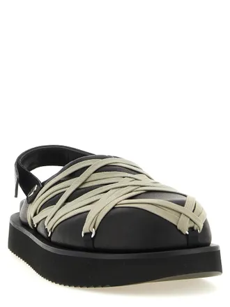 Rick Owens Mens Black Ramie Mules