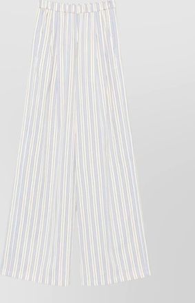 Forte_Forte wide leg striped trousers elasticated waistband