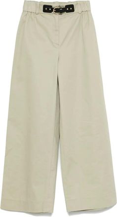 Maje Pantaloni con logo goffrato - Verde