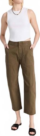 Rag & Bone Leyton Straight Workwear Pants In Olive Green