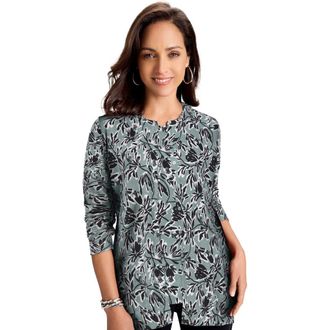 Jessica London Fine Gauge Cardigan in Grey Spruce Botanical at Nordstrom, Size 28