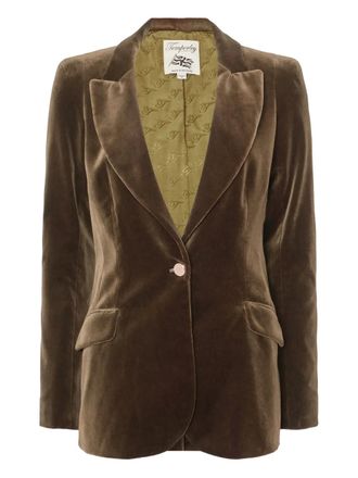 Temperley London Giacca in velluto con bottone singolo - Verde