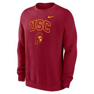 Nike USC Arch Nike Mens College Pullover Crew in Red | NKPU69WSCJ-Y48