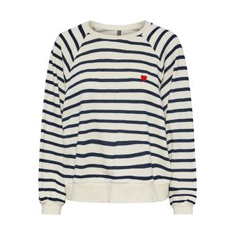 Pieces Gestreepte sweater met hartmotief