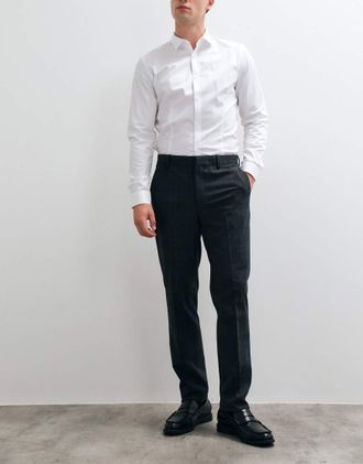 Mango Paris co-ord con pantaloni sartoriali a quadri grigi-Grigio