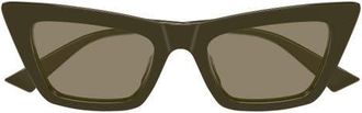 Bottega Veneta 53mm Cat Eye Sunglasses in Green at Nordstrom