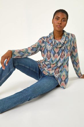 Roman Cowl Neck Snit Top