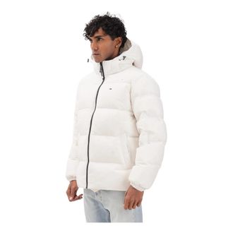 Tommy Jeans Waterafstotend Down Jack met Capuchon - Heren - Gewatteerde jassen - Wit - L - Polyester - Jassen