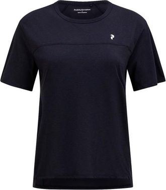 Peak Performance Trail Wool Blend S/S Merinoshirt f&uuml;r Damen | blau/schwarz