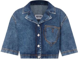 Moschino cropped denim shirt - women - Cotton - S - Blue