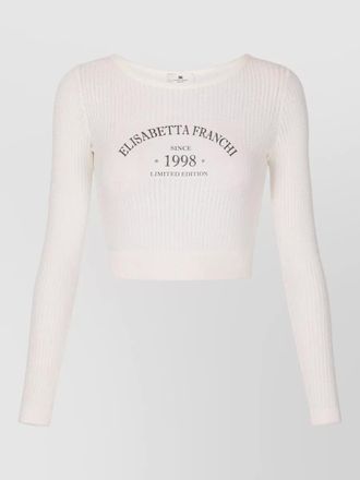 Elisabetta Franchi logo-print knit top