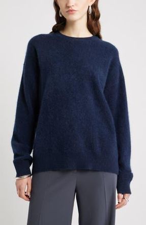 Nordstrom Brushed Cashmere Sweater in Navy Night at Nordstrom Rack, Size X-Small