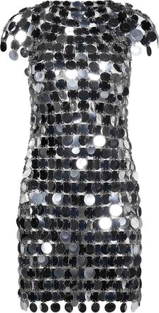 Paco Rabanne Silver Mirror-Effect Mini Dress