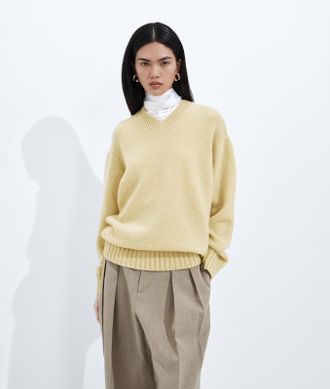 Bottega Veneta Cashmere Twisted Sweater - Yellow - Women - XS
