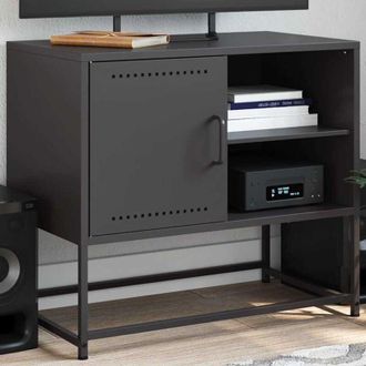 vidaXL Mobile tv Nero 68x39x60,5 cm in Acciaio - Vidaxl