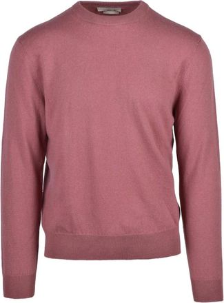 Daniele Fiesoli Truien & Vesten, Heren, Roze, M, Kasjmier, Pullover met ronde hals