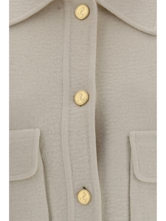 Thom Browne Wool and Cashmere Bell-Sleeve Jacket - White