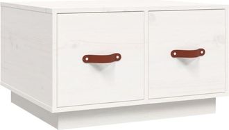 vidaXL Coffee Table White 60x53x35 cm Solid Wood Pine Vidaxl