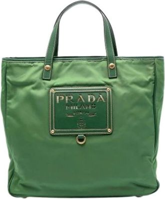 Prada Pre-owned Tote Bags, female, Green, Size: ONE SIZE Pre-owned Satchel